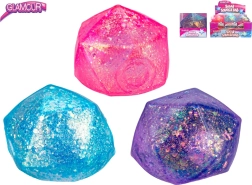 Glittery diamond-shaped stress ball with slime - 1 piece