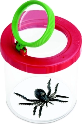 Novērošanas trauciņš ar dubulto lupu kukaiņiem un dabas materiāliem