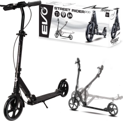 EVO Street Rider 200 folding city scooter, black, with foot and hand brake