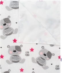 Ūdensnecaurlaidīgs flaneļa paliktnis New Baby Cute Teddy rozā