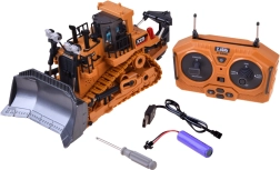 RC buldozers ar kustīgu lāpstu tālvadībai