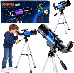 Bērnu astronomiskais teleskops ar statīvu, 70 mm un palielinājumu līdz 150×