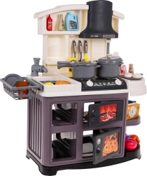 Interaktīva bērnu virtuvīte ar ūdeni un skaņām, 52 detaļas – Pelēka