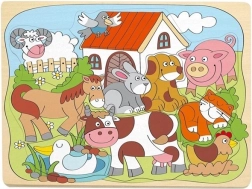 Woodyland Wooden Farm Animal Peg Puzzle