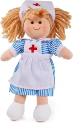 Auduma lelle medmāsa Nensija 28 cm no Bigjigs Toys
