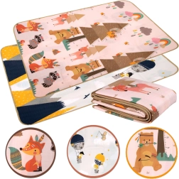 Divpusējs EPE putu izglītojošs paklājiņš 150 × 180 cm kalni un dzīvnieciņi