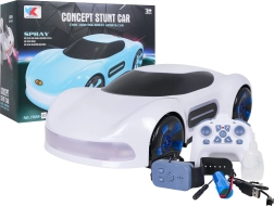 RC auto ar dūmu efektu un vadību ar pulti un rokas pulksteni (žestiem) – balts