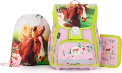 Skolas komplekts PREMIUM Zirgs – aktovka, penālis un maisiņš
