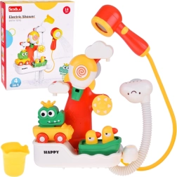 Multifunkcionāla vannas rotaļlieta krokodils un pīlītes ar dušu 4‑in‑1