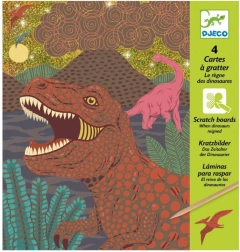 DJECO skrāpējamie attēli Dinozauri