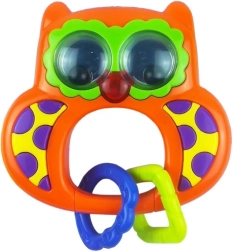 Bērnu grabulītis ar skaņu Baby Mix pūcīte oranža