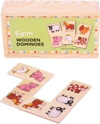 Bigjigs Toys koka domino – ferma