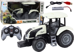 RC traktors 2.4G ar tālvadību un skaņas efektiem – balts