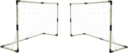 Divu futbola vārtu komplekts ar rezultātu tablo un piederumiem