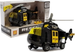 Rescue helicopter with battery, lights, and sounds