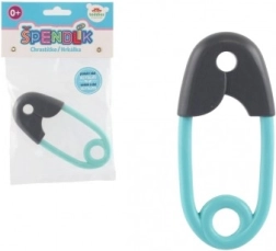 Bērnu grabulītis drošības adata, pelēki tirkīzzils