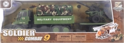 Military Vehicle with Trailer and Machine Gun