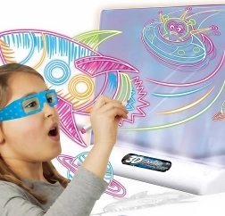 WOOPIE magnētiskā 3D zīmēšanas tāfele ar LED apgaismojumu