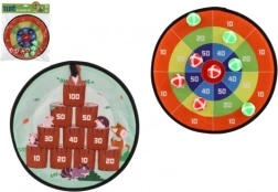 Divpusējs mērķis ar lipekļiem un bumbiņām 34 cm