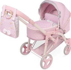 Saliekami leļļu ratiņi 3 vienā ar pārnēsājamo somu Sophie 75 cm