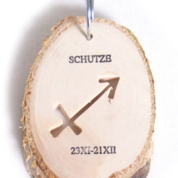 Wooden Zodiac Keychain Sagittarius small foot