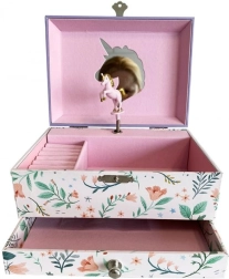 Mūzikas rotaļlietu rotaslietu kastīte ar vienradzi