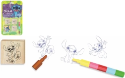Koka zīmogi ar spilventiņu 4,5 × 4,5 cm ar krītiņu LILO & STITCH