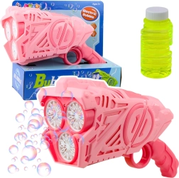 Rozā ziepju burbuļu pistole ar LED gaismām