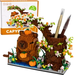 Mini Capybara Building Kit with Drape – Pen Organizer (1800 pieces)