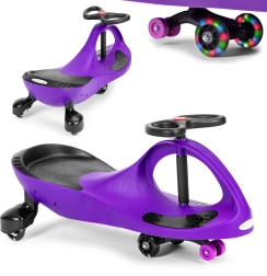 Wiggle car atspērienmašīna ar LED riteņiem, violeta, ECOTOYS