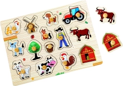 Koka puzzle ferma 14 detaļas
