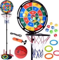 Izklaidējošs sporta komplekts 3 vienā: basketbola grozs un piederumi