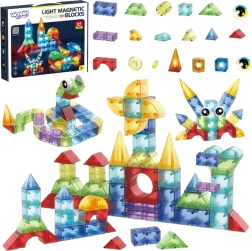 Woopie magnētiskie būvklucīši 3D komplekts – izglītojošs komplekts 63 detaļas