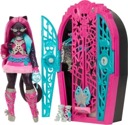 Monster High Spocīgā noslēpumi Catty Noir – rotaļlieta ar drēbju skapi un pārsteigumiem