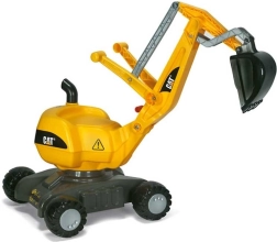 Rolly Toys RollyDigger CAT rotējošs pedāļu ekskavatora sēdeklis dzeltens