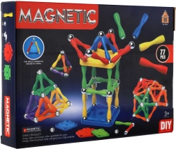 Magnētiskais konstruktors 77 detaļas plastmasa/metāls