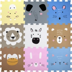 Humbi putu paklājiņš – izglītojošs mīklas paklājs ar dzīvniekiem 120 × 120 cm, 9 gabali