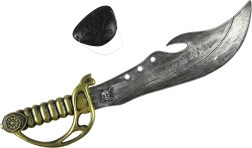 Pirātu komplekts – zobens ar acu apsēju 46 cm