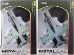 Metal battery-powered airplane with sound and lights