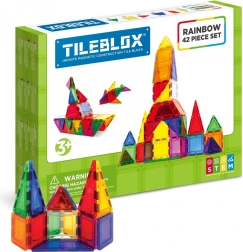 Magnētiskais konstruktors Tileblox – varavīksnes komplekts 42 gab.