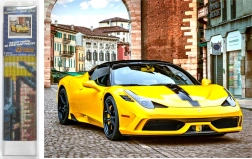 Dimanta gleznošana Dzeltenais sporta auto 30 × 40 cm