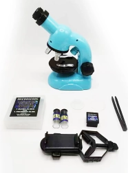 Mikroskops iesācējiem 21 cm ar palielinājumu līdz 1200×
