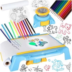 Children’s projector with drawing table – blue