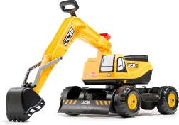 Bērnu braucamais ekskavators JCB ar rotējošu roku un ķiveri FALK