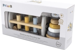 VIGA PolarB koka piramīda un āmuriņš ar pingvīnu Montessori