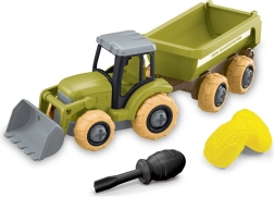 Skrūvējams traktors ar iekrāvēju un piekabi 27 cm