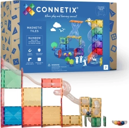 Connetix Ball Run paplašināšanas komplekts – magnētiskās būvkonstrukcijas, 66 detaļas
