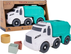 Eco garbage truck with shape sorter made of bioplastic