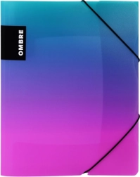 Mape ar gumiju A4 ombré rozā, polipropilēns