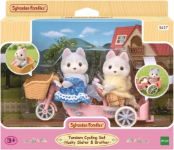 Sylvanian Families haskiju suņi uz velosipēda – tandēma komplekts